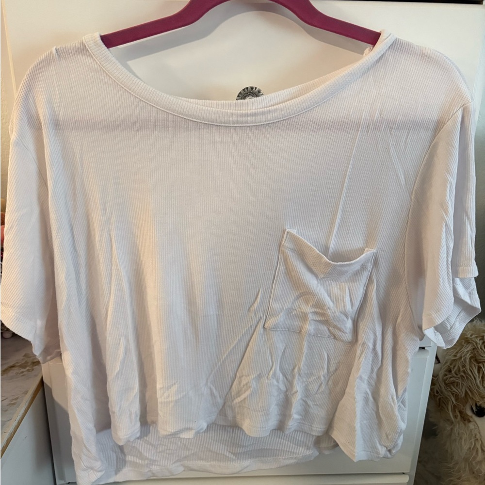 White American eagle crop top